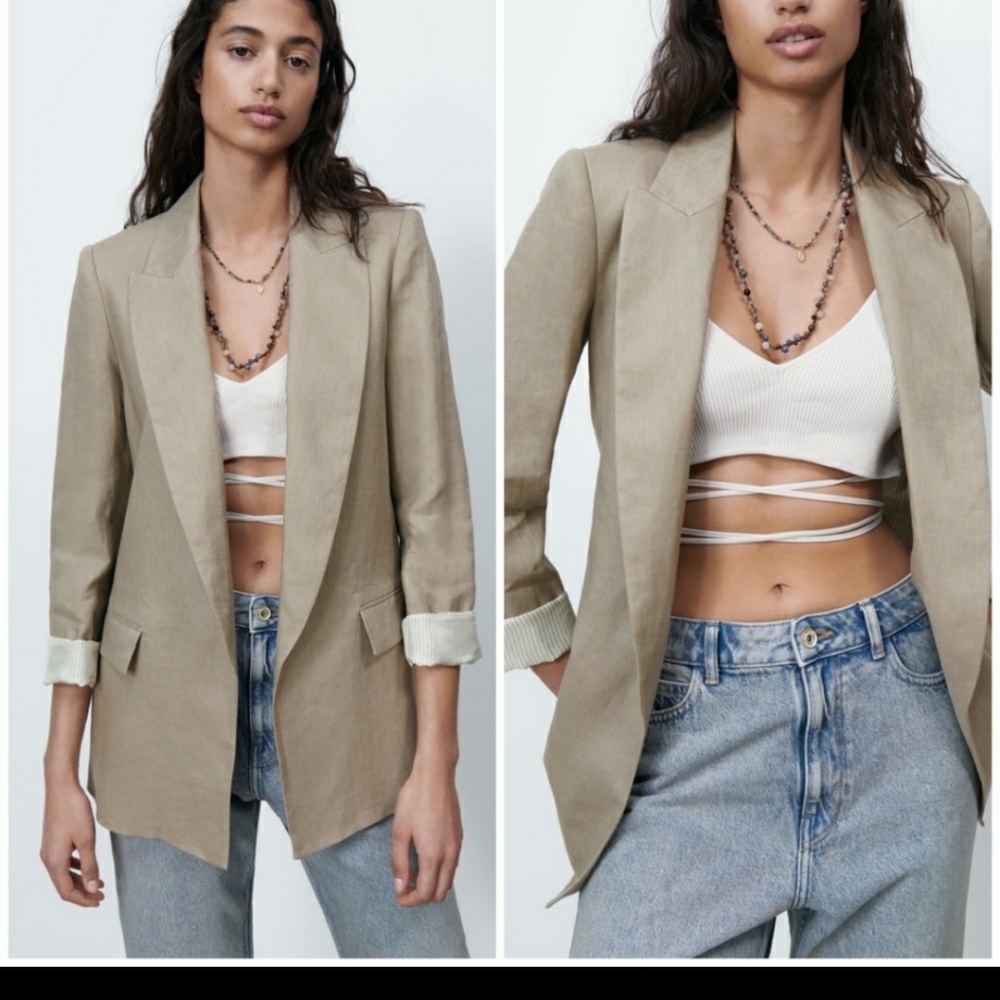 ZARA Linen Blazer - Picture 2 of 11